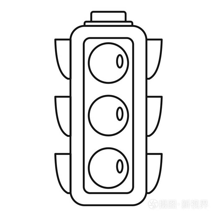 城市交通灯图标, 轮廓样式插画-正版商用图片14sldk-摄图新视界