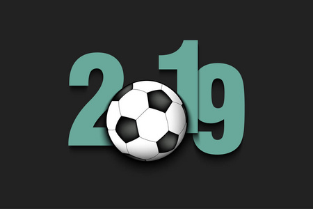 2019年新年数字和足球