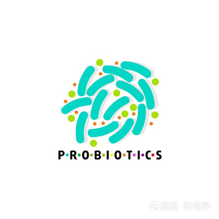 细菌标志. 用于治疗目的健康营养成分的概念.