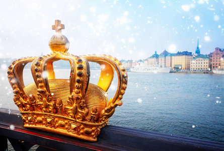 王冠和斯德哥尔摩城市景观