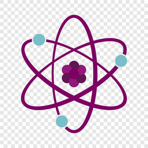 原子图标。 用于网页设计的原子矢量图标平面插图