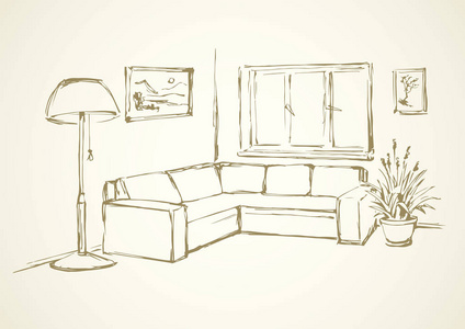 写意线状黑色水墨手绘装饰设计项目素描艺术复古卡通涂鸦雕刻风格笔