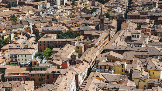 意大利博洛尼亚市的鸟瞰图