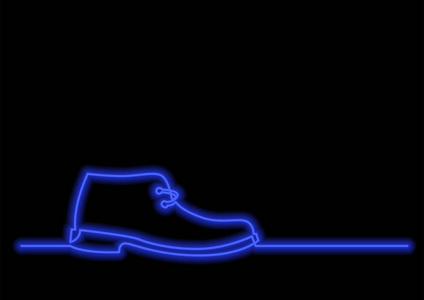 具有氖矢量效应的孤立矢量物体鞋的一条线图