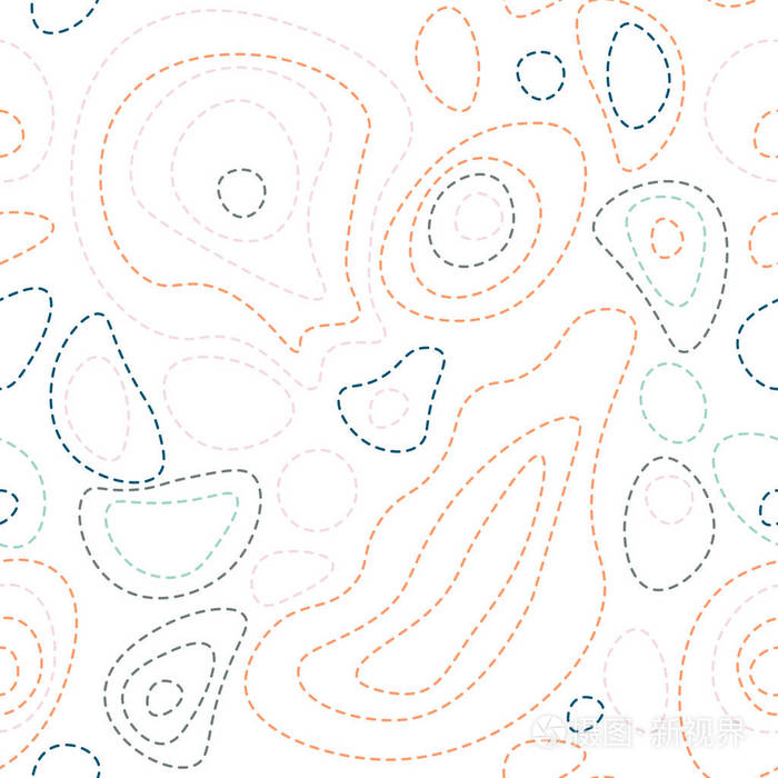 有机抽象形状矢量无缝图案. 现代简单的背景