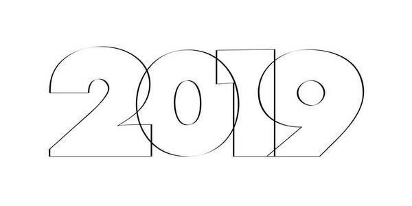 2019年新年快乐。 矢量创意数