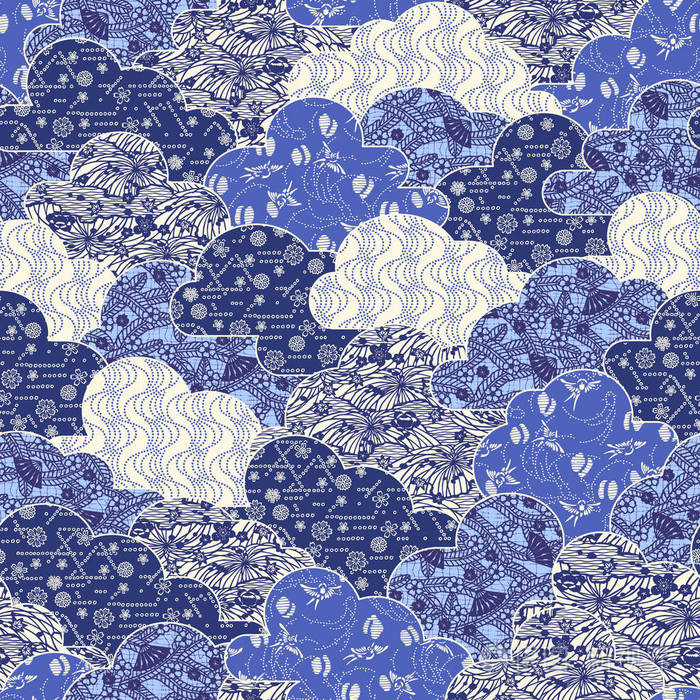 日式传统图案,此画不断延续,东方装饰插画