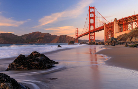 s Beach at sunset in San Francisco, California