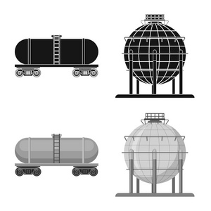 油气标志的孤立对象。收集石油和汽油股票符号的网站