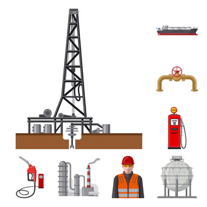 油和气符号的向量例证。石油和汽油股票矢量图集