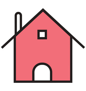 房屋轮廓和填充的孤立矢量图标可以很容易地编辑或修改