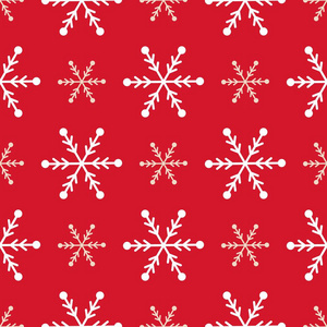 圣诞雪花无缝图案寒假礼物包装雪背景矢量插图。 圣诞包装壁纸，节日纸或织物。