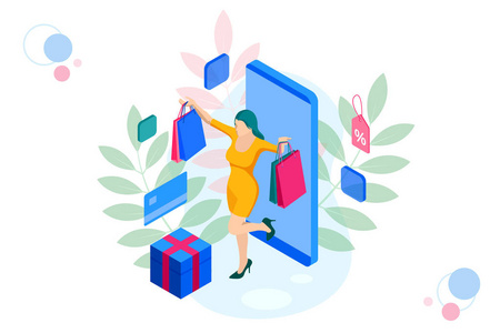 用手机网上购物图片-用手机网上购物素材-用手机网上购物插画-摄图新