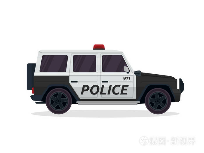 现代城市警察巡逻车标志插画-正版商用图片14topq-摄图新视界