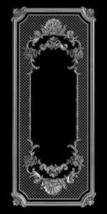 经典金属框架与装饰装饰隔离在黑色背景。 数字插图。 3D渲染