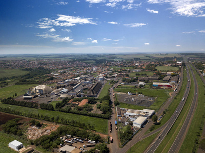 空中景观城市奥兰迪亚圣保罗巴西。 2018年10月