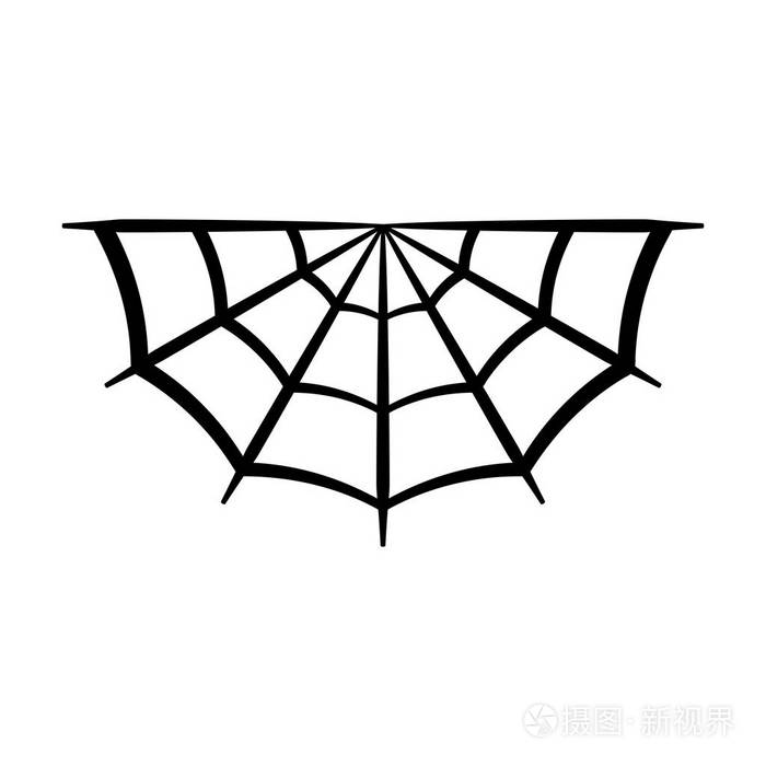 蜘蛛网图标蛛网矢量轮廓蜘蛛网夹艺术在白色背景上隔离的平面矢量插图