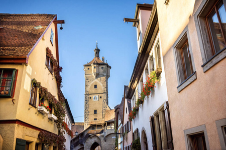罗塞伯格奥伯德陶伯是欧洲最美丽和浪漫的村庄之一，法国地区巴伐利亚德国。