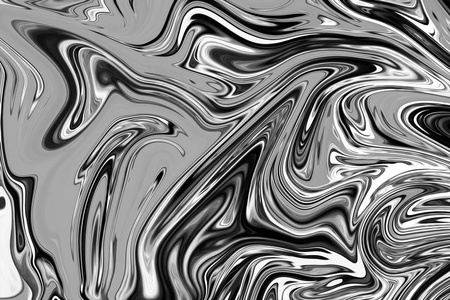 抽象灰色黑白大理石油墨图案背景。 黑白灰色图形色彩艺术形式的抽象图案