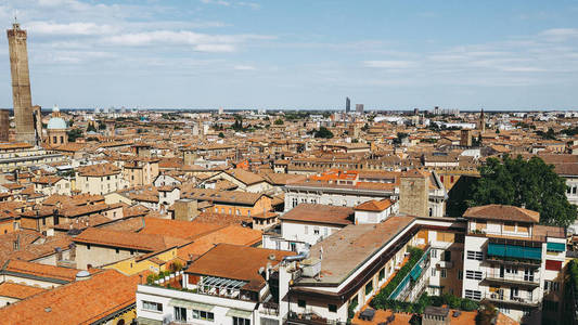 意大利博洛尼亚市的鸟瞰图