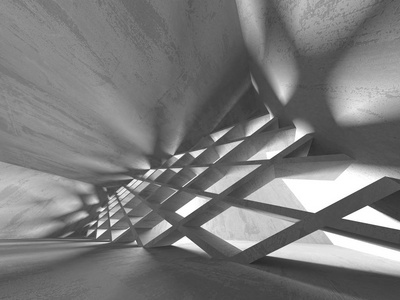 抽象几何具体建筑背景。 三维渲染图