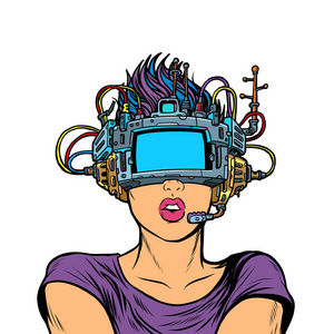 戴着vr眼镜图片