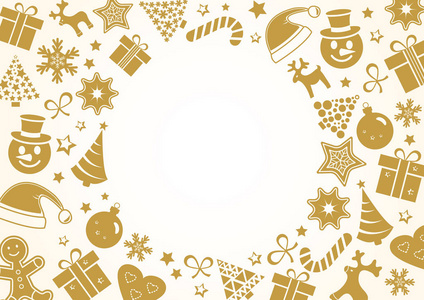 金色圣诞框架为您的文字。 矢量插图