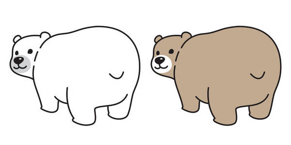 熊矢量北极熊标志图标卡通图形