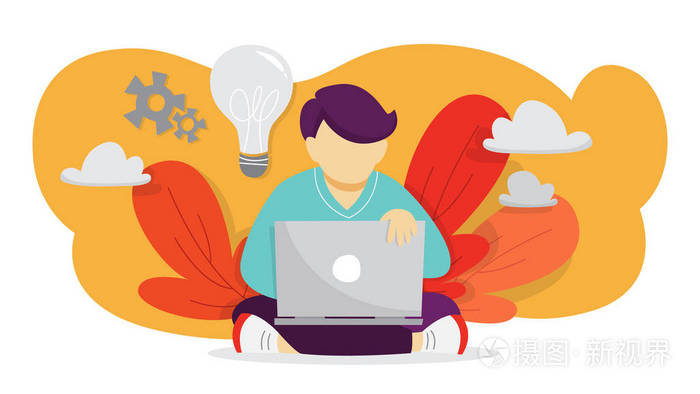 关于创新的思考, 寻找解决方案插画-正版商用图片14ul6h-摄图新视界