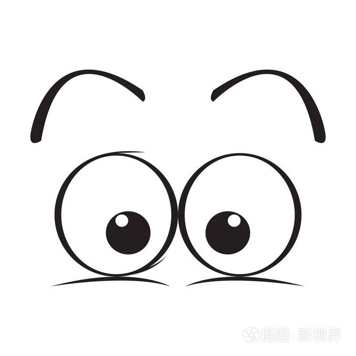 惊奇的眼睛动画片插画-正版商用图片14uo93-摄图新视界