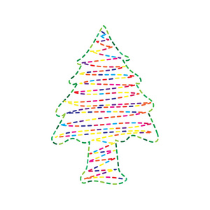 五颜六色的虚线随机圣诞树