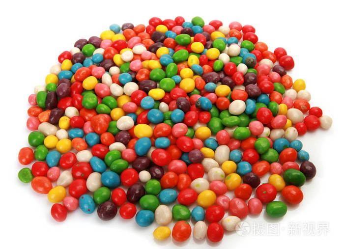 彩色的圆形糖果以石头的形式出现