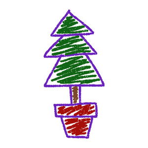 手绘圣诞树