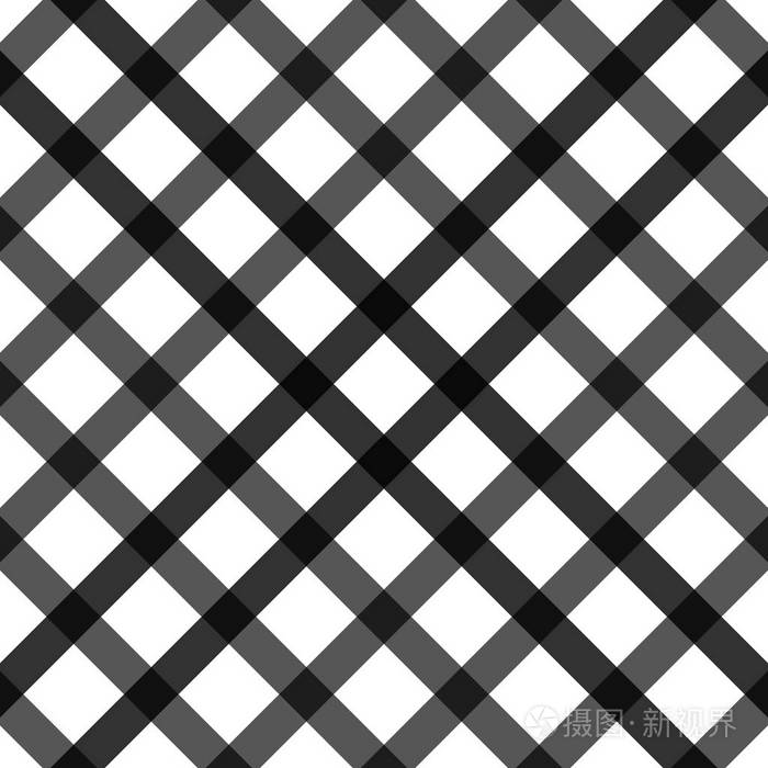 黑白格子无缝矢量图案格子格子格子纹理面料纺织布料服装衬衫短裤