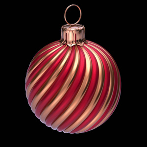 s Eve Christmas ball decoration closeup red golden ornate. Happy