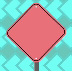 商务空模板布局邀请贺卡推广海报凭证空白钻石形状彩路警告标志与一个腿立场矢量