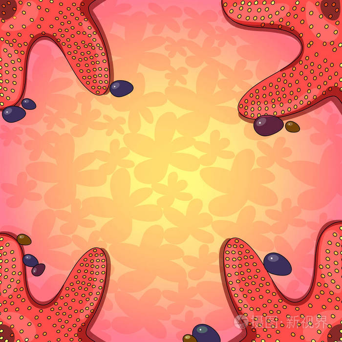 网络横幅宣传材料模拟模板星星向量四角与五颜六色的鹅卵石海报广告卡