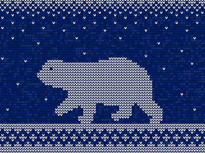 北极熊矢量圣诞针织图案