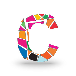 蝴蝶形状英文字母组合颜色首字母字母c充满颜色和形状的组合照片