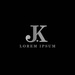 日系jkjk标志初始字母设计模板照片