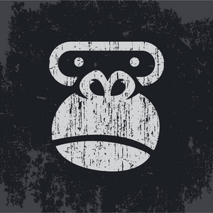 大猩猩头, 标志猴子, 在 t恤上的印章