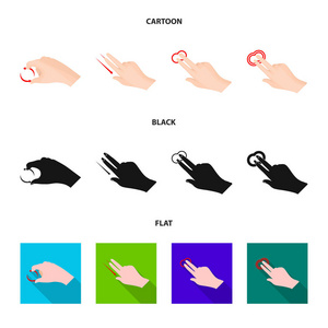 触摸屏和手符号的矢量设计。触摸屏和触摸股票矢量图集