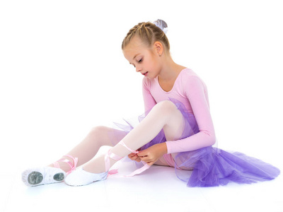 舞台芭蕾舞鞋小女孩穿芭蕾舞鞋照片