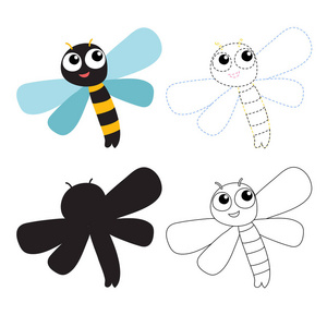蜻蜓工作表矢量设计儿童蜻蜓艺术作品矢量设计