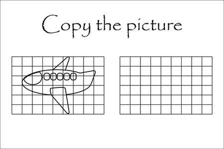 复制图片黑白平面绘图技能训练教育纸游戏，发展儿童学前活动可打印工作表矢量