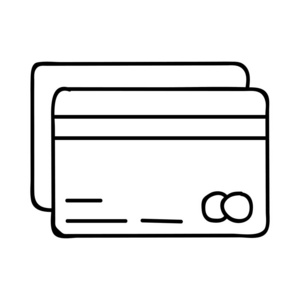 信用卡平面图标矢量插图