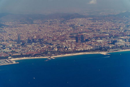 西班牙海岸。 地中海和西班牙海岸的俯视图
