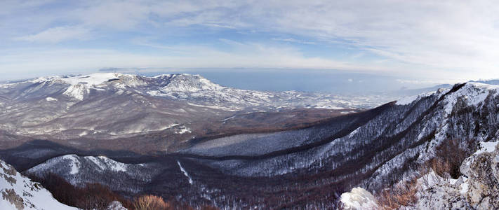 克里米亚美丽的雪域高地风景