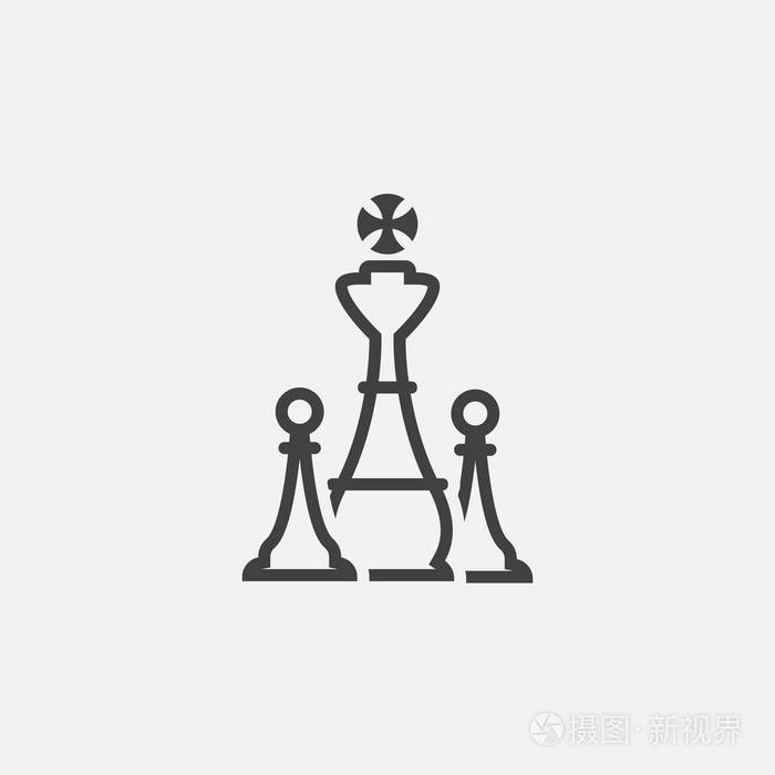 国际象棋图标隔离在白色背景上插画-正版商用图片14vlbg-摄图新视界
