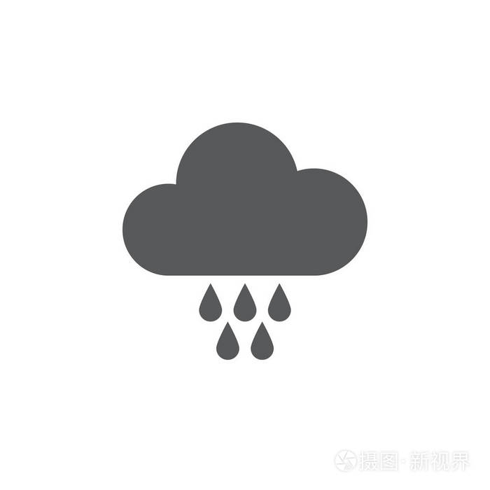 雨图标隔离在白色背景上
